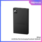 REMAX -  FP-8 10000mAh Ultra Thin Fast Charging Power Bank (PD20W+QC22.5W) - Black